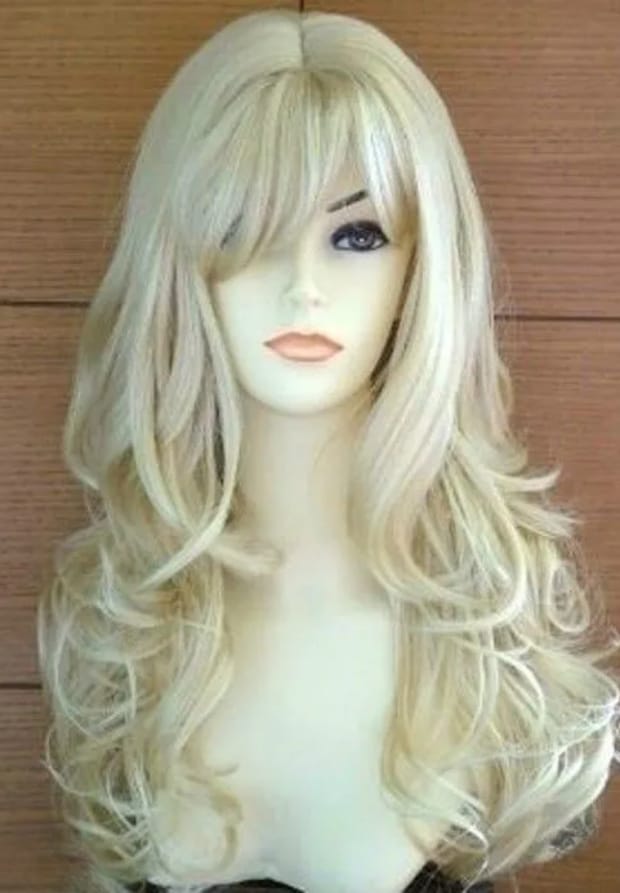Fashion Long Blonde Curly Cos women's synthetic Hair Wigs