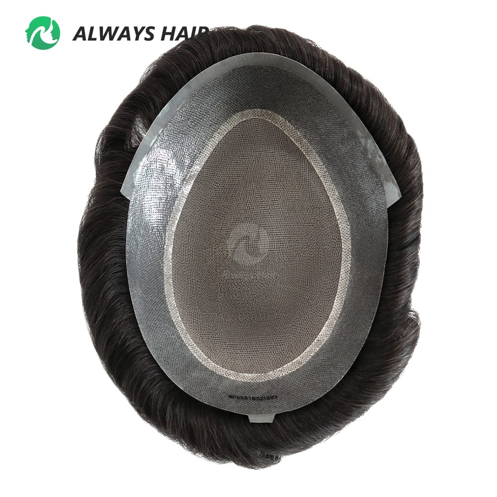 Cheap Durable Mono PU Wig Man Toupee Free Style Off Black Indian Human Hair Men's Capillary Prothesis 6x8 6x9 7x9 8x10