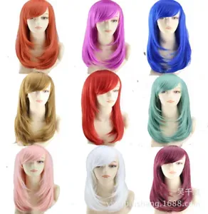 Fashion Medium-length Full Wavy Wig Cosplay Halloween Costume Anime Party Hair
