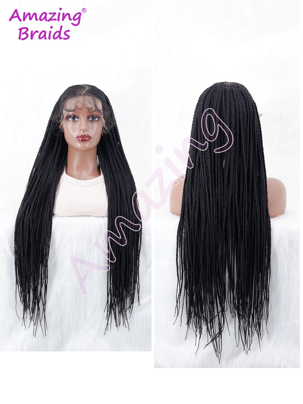 13X6 Synthetic Lace Braided Wigs for Black Women Swiss Lace Front Cornrow Box Braids Wig with Baby Hair
