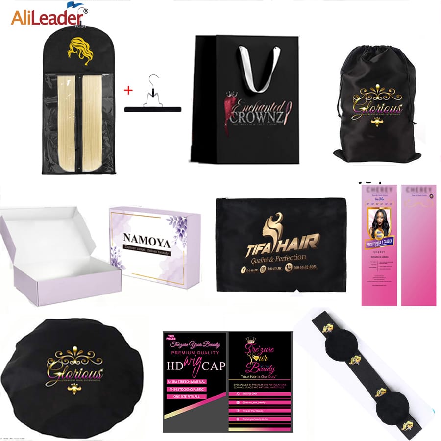 Custom Logo Hair Extensions Bags For Wigs