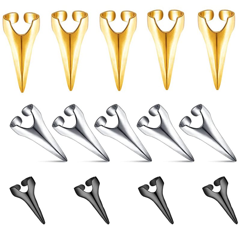 Retro Punk Hair Selecting Tools Hair Accessories Braids Accessories Gothic Talon Nail Finger Claw Spike Rings For Braiding Hair