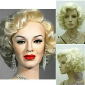 Women Wig Short Wavy Curly Wig Ladies Hair Fluffy Wig Blonde Cosplay Wigs