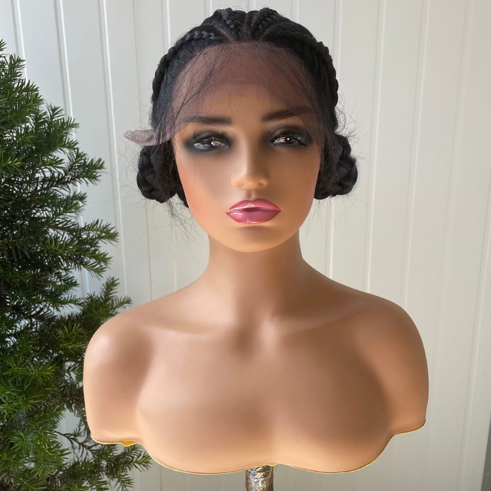 Charisma Synthetic Lace Front Wigs Short Cute Braided Lace Frontal Wigs Lace Braids Wigs Box Braiding Hair Wig Daily Use