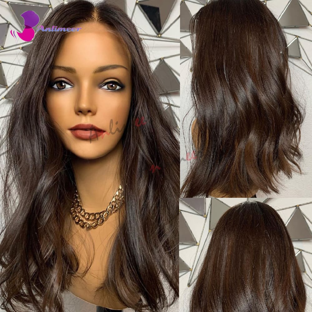 Chocolate Brown Colored Human Hair Wig Glueless Human Hair Wigs for Black Women Brown Wig Human Hair 200% Density Short Wavy Wig