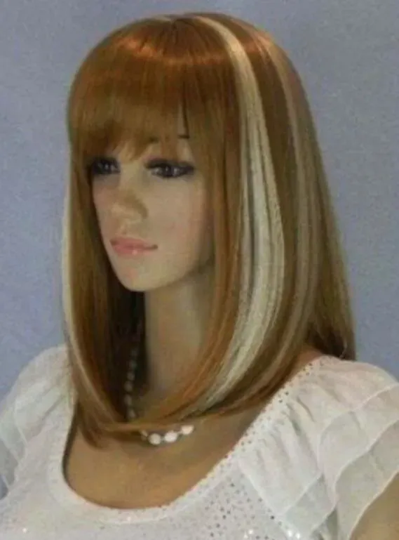 Free Shipping New Cosplay Short Mix Brown Color Straight ladies sexy Hair wig