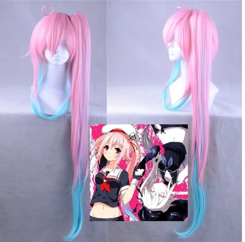 Harajuku Kantai collection Lolita Long pink & Blue gradient Straight Cosplay Hair Wig