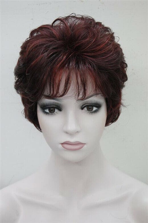 Women’s Wig Short Wine Red Curly Ladies Daily Hair Wigs
