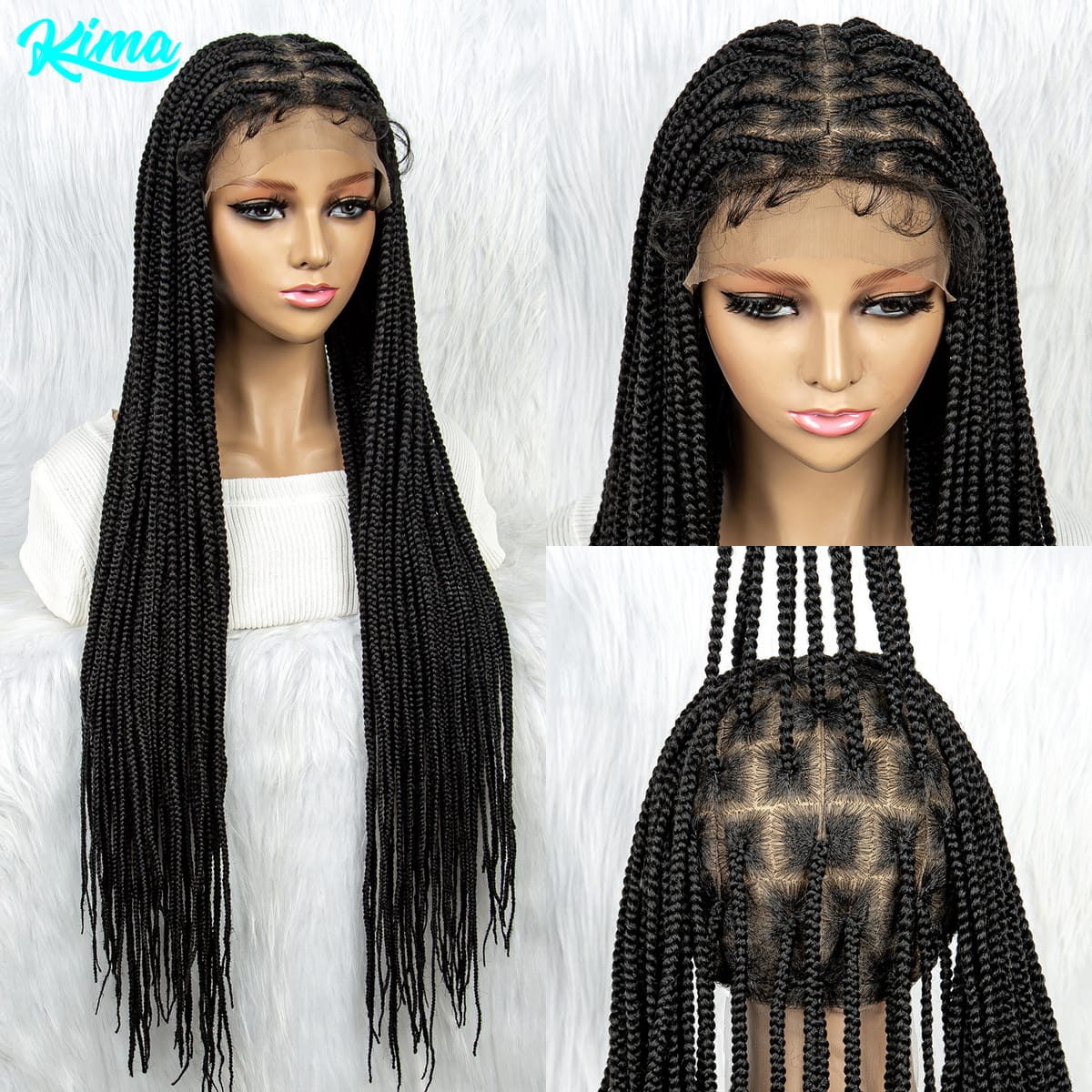 Full Lace Braided Wigs Synthetic Lace Front Wig Braid African With Baby Hair Braided Lace Front Wigs Knotless Box Braided Wig