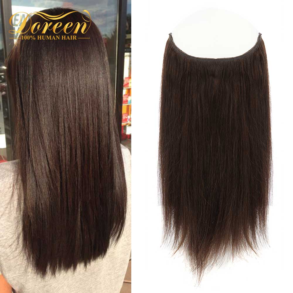 Doreen 100g 120g  European Hair Machine Made Remy Clip In One Piece Human Hair Extensions with Adjustable Fish wire
