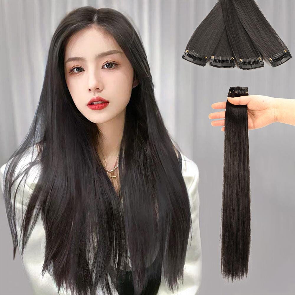 Women Invisible Seamless Long Straight Wig Natural Fake 1pcs  Increase Hair Volume Hair Extensions 30cm