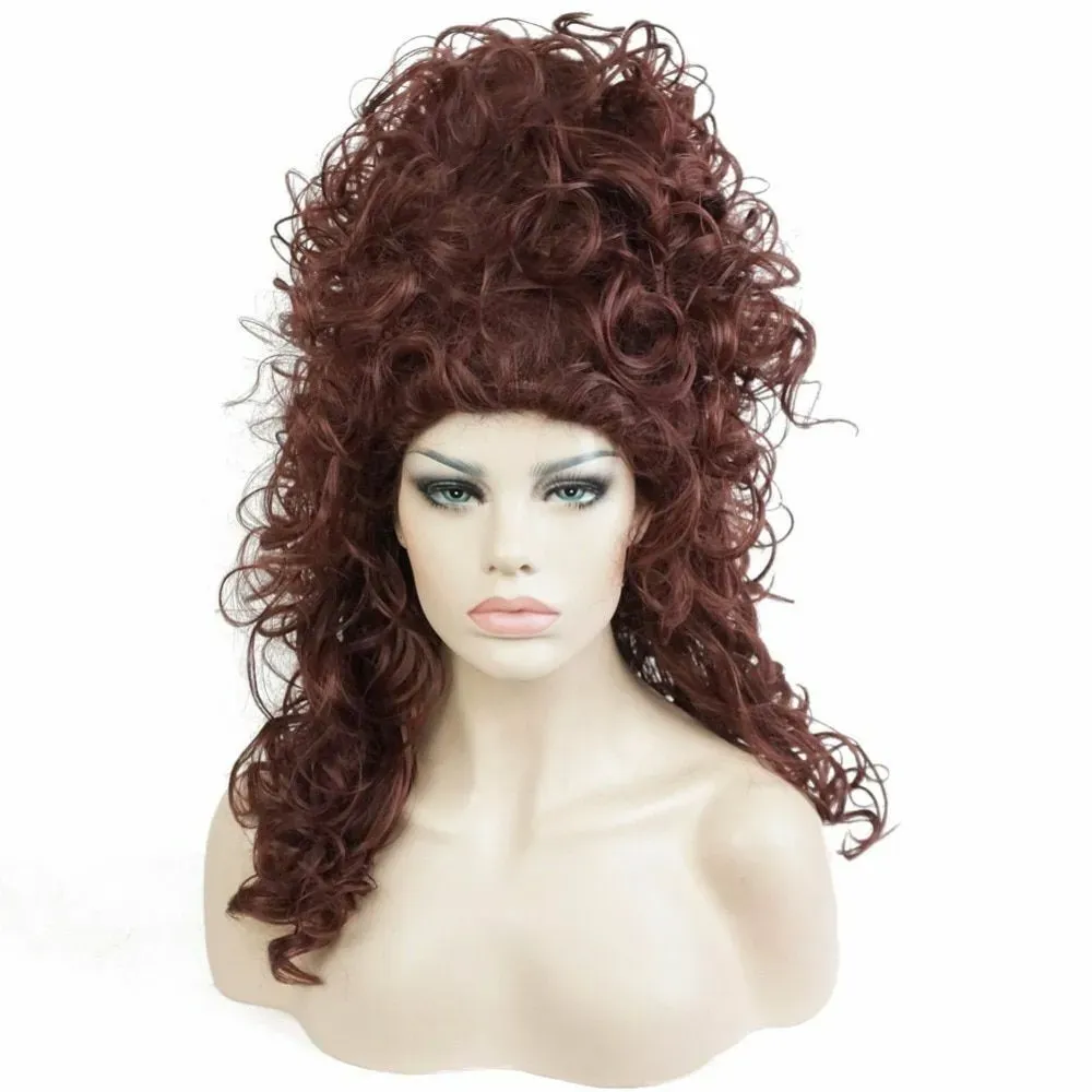 Popular Long Wine Red Straight Grandient Synthetic Hair Wigs For Women’s Christmas Halloween Cosplay Costume Party Wig