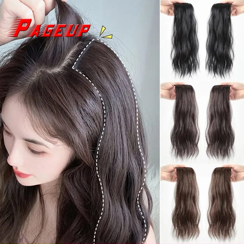 Synthetic Hair Curly hair 25cm Mini Hair Pad Hair Natural Black Brown Hair Extension Clips In Hairpiece For Women Hair Wig
