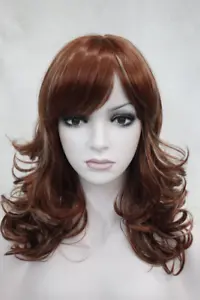 Ladies Wig Short Curly Wave Wig Women Brown Red Daily Fluffy Hair Wig