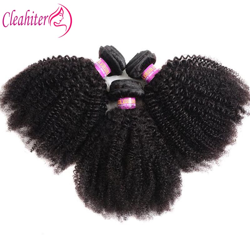 Afro Kinky Curly Human Hair Bundles Extensions 50g/PC Indian Remy Hair Natural Color Double Weft 1/3/5/7Pcs Set Full End