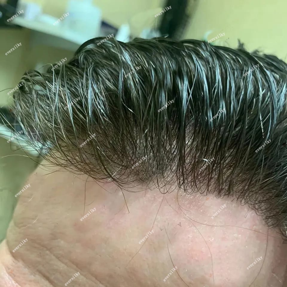 Natural Hairline Male Wig Cool Brown Blonde Black Super Durable Men Microskin Toupee Human Hair Skin Full PU Capillary Prosthesi