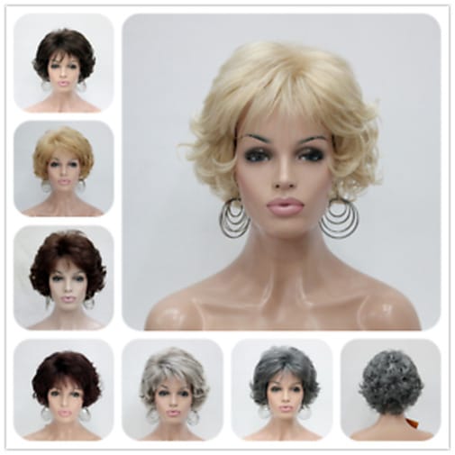 Women's Wig Fashion Short Curly Layered Synthetic Natural Hair Full Wigs Cosplay