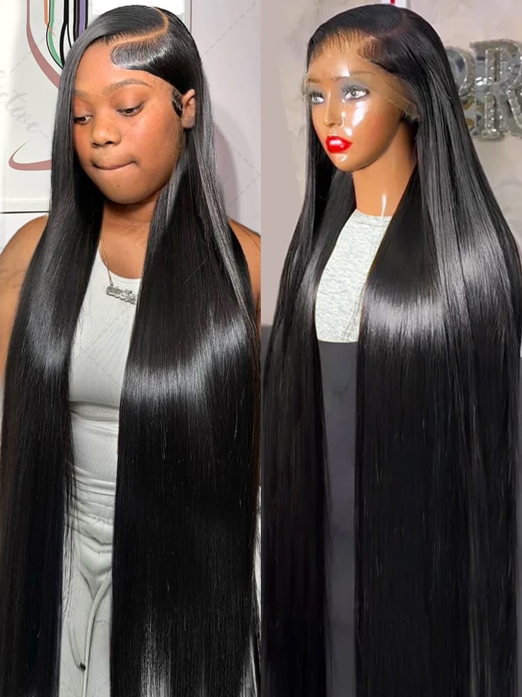 200 Density Bone Straight Lace Front Human Hair Wig Brazilian 13x4 13x6 Straight Transparent Lace Frontal Wigs 30 Inch For Women