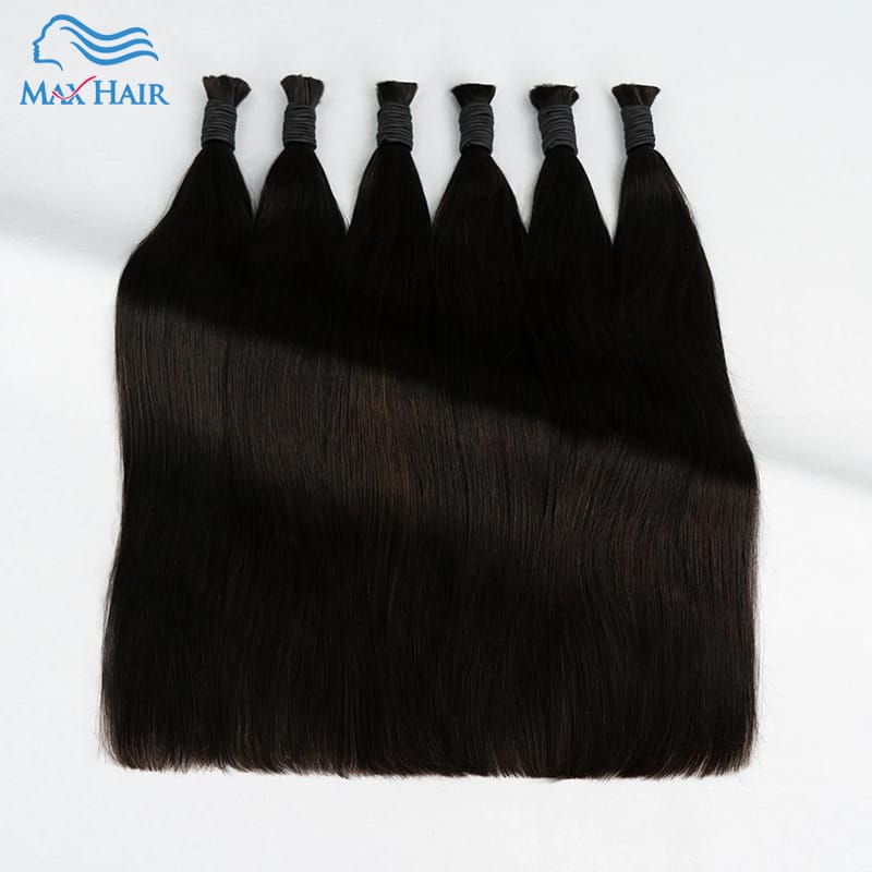 Real Remy Beauty Virgin Straight 100% Human Braiding  No Weft Peruvian Hair Bulk Bundles Extensions