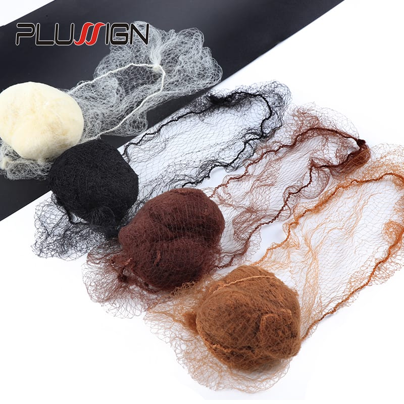 Plussign 20 Pcs/Lot Hair Net For Wigs 5Mm Invisible Disposable Nylon Hair Nets For Women Black Brown Dark Coffee Color