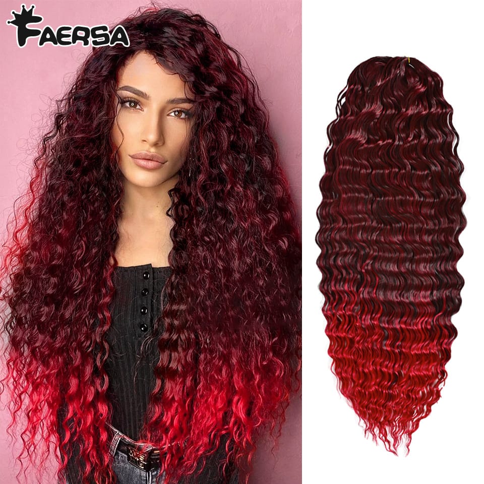 Crochet Hair Deep Wave Twist Natural Synthetic Afro Curls Crochet Braids Ombre Braiding Hair Extensions For Women Low Tempreture