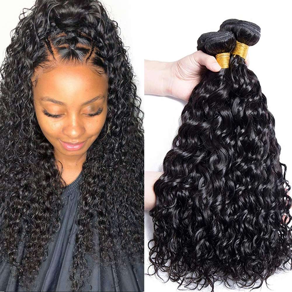 10A Water Wave Bundles Malaysian Hair Weave Bundles Deals Unprocessed Curly Human Hair Bundles 32" Remy Hair Extensions