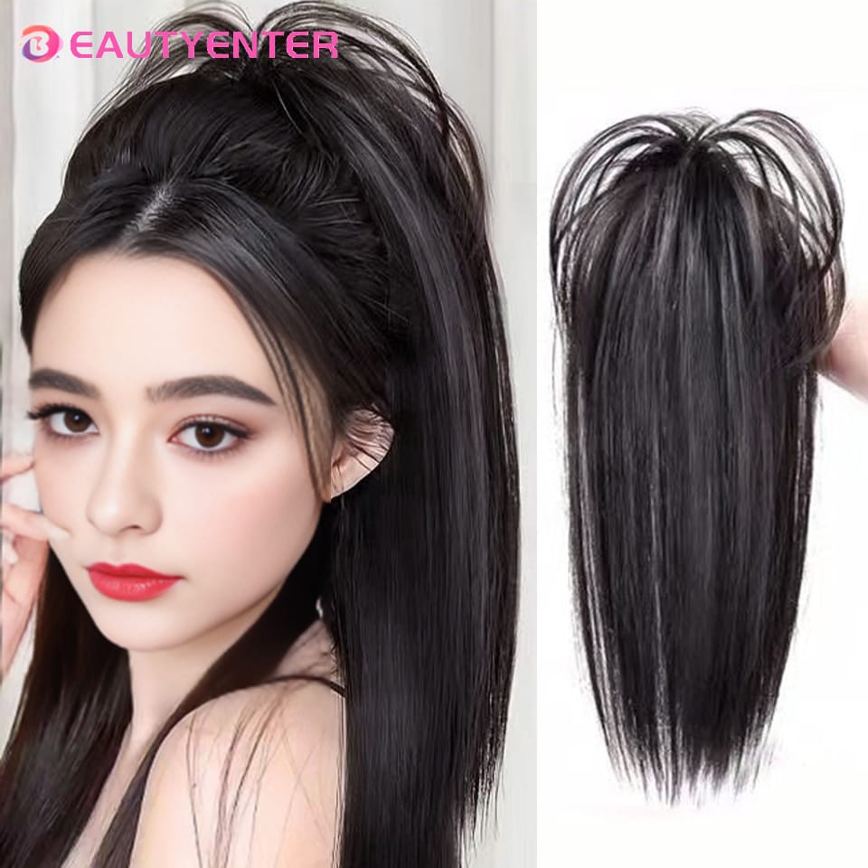 Synthetic Short Straight Claw Clip Ponytail Hair Extensions Natural Tail False Hair For Women Horse Tail Brown Hairpiece