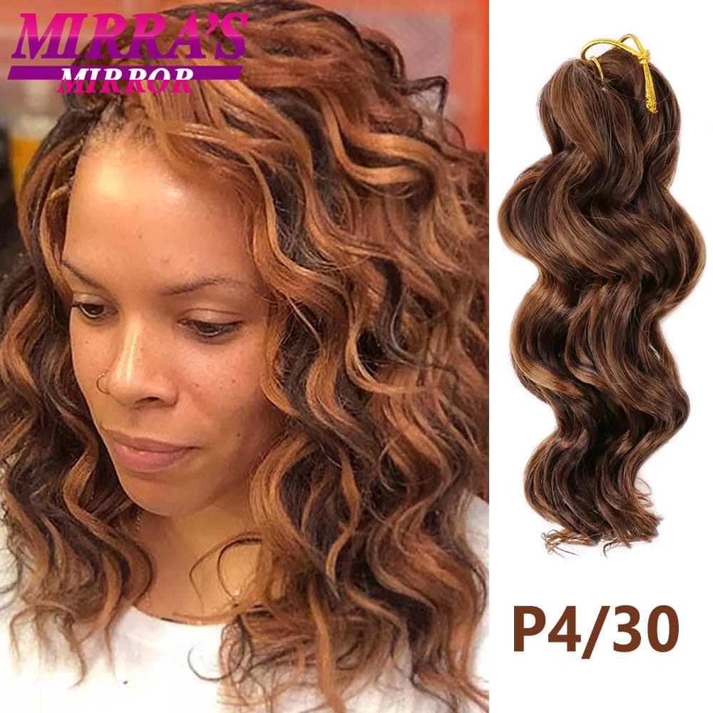 Ocean Wave Crochet Hair Pre Looped 9/12/14 Inch Curly Synthetic Ocean Wave Hair Deep Wave Short Wavy Ocean Wave Crochet Braids