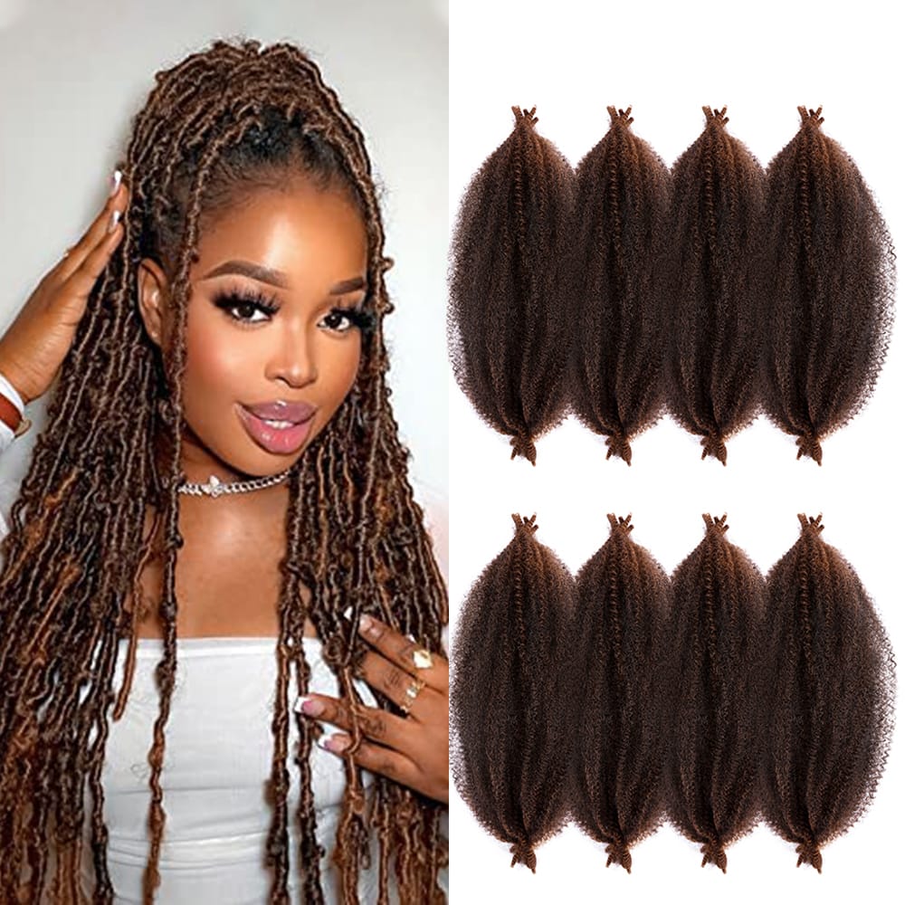 Marley Twist Afro Crochet Braids Soft Spring Kinky Hair For Distressed Butterfly Locs Synthetic Braiding Extensions For Women