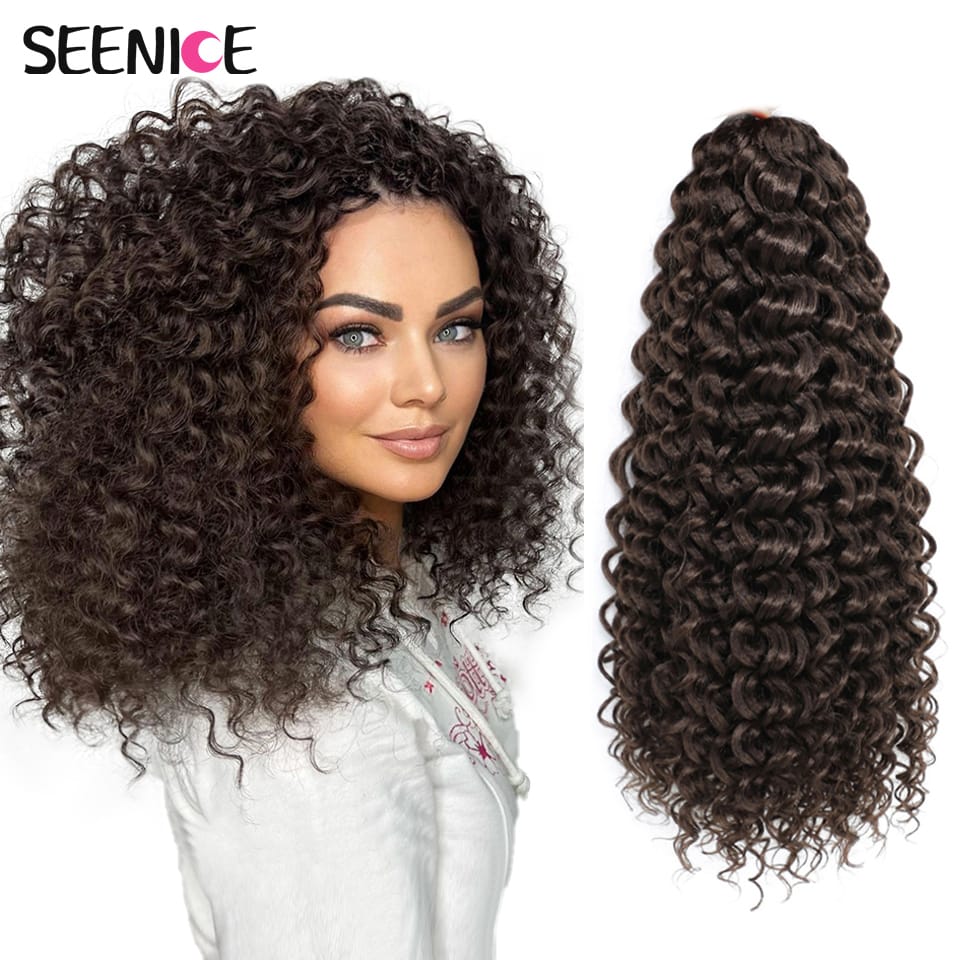 22inch Marshmallow Synthetic Afro Curl Crochet Hair Twist Braid Kinky Curly Braiding Hair Extensions Ombre Blonde For BlackWomen