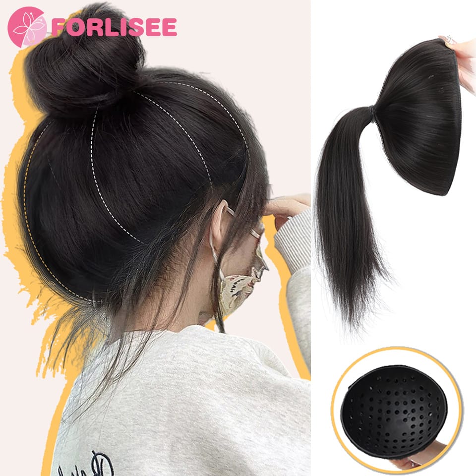 FORLISEE Synthetic Maruki Head Wig Bag Women's Pomelo Skin Hair Pan Magic Tool Increase Hair Volume Fluffy Pan Hair Circles