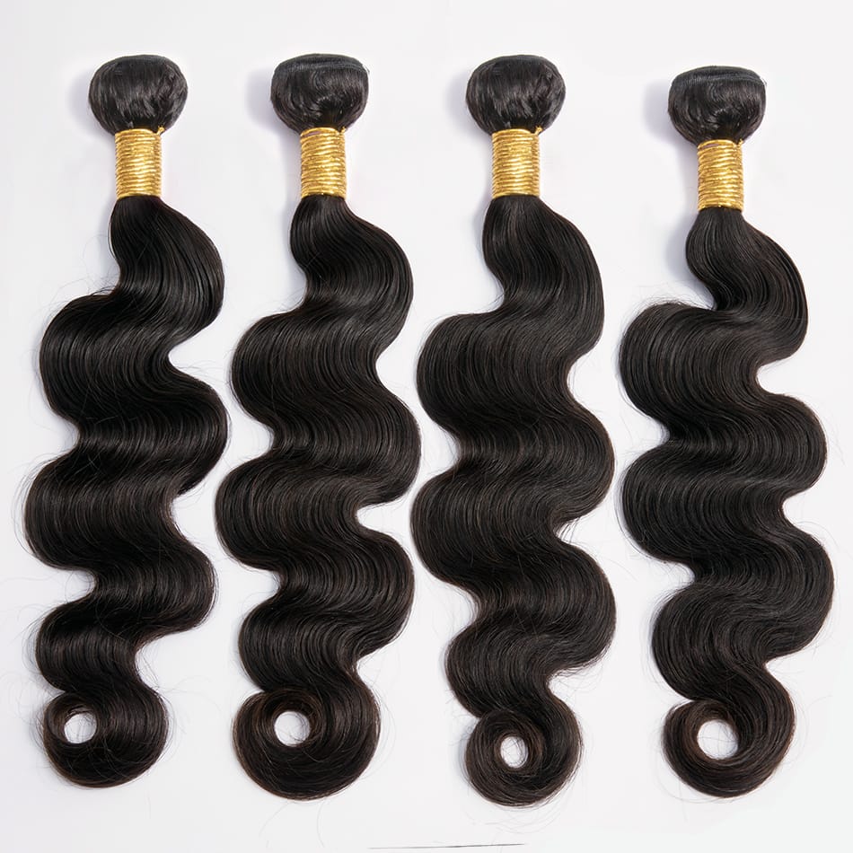 Body Wave Bundles Brazilian Hair Weave Bundles 1/3/4 PCS 100% Human Hair Bundles Natural /Jet Black 10-32"Remy Hair Extensions