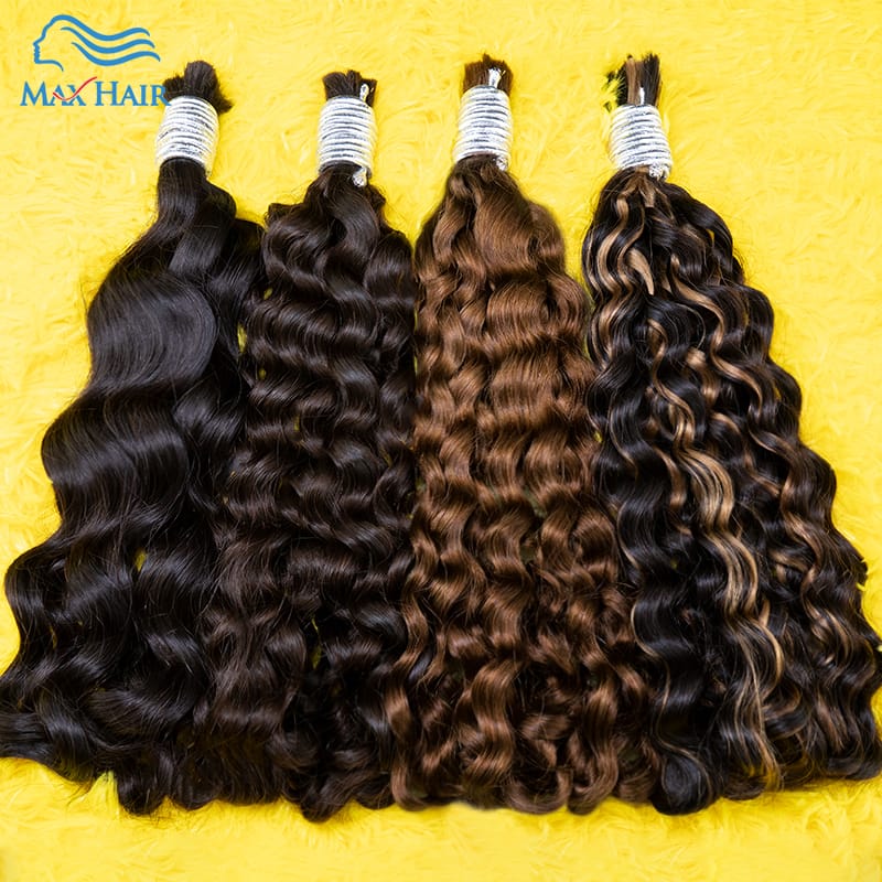 Human Hair Deep Curly 100% Human Hair Bulk Extension Virgin  10A Bulk Hair Weaving For Braiding Unprocessed No Weft 18-30inches