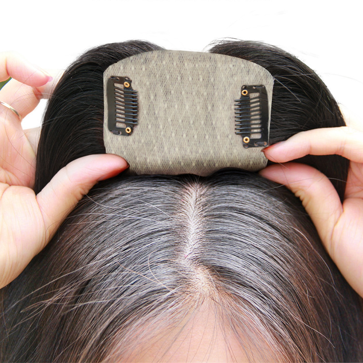 Real Hair Extension Women Real Human Hair Piece Clip In Hair Piece Women's Wig Lightweight Breathable Hair Closure Hair Women