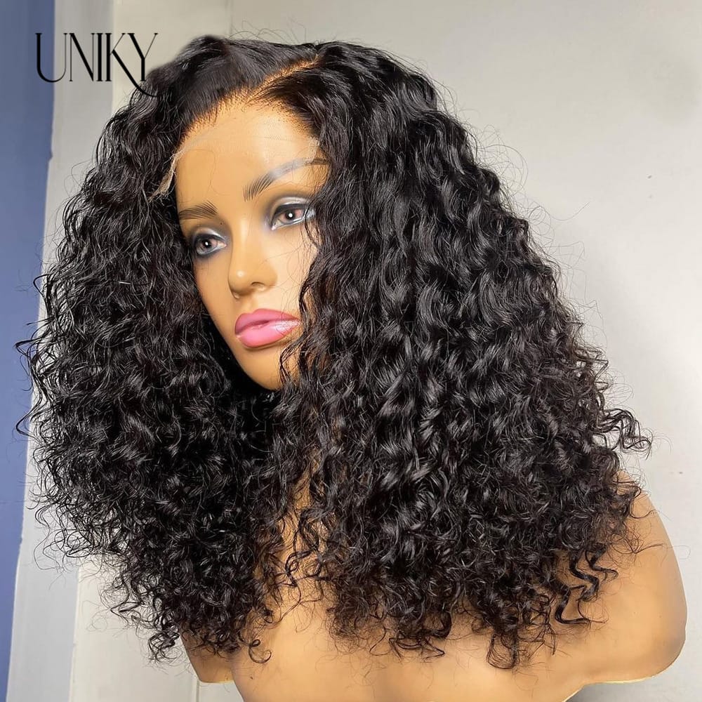 Water Wave Lace Front Wigs for Women Brazilian Closure Bob Wig 13x4 Transparent Lace Frontal Short Wigs Human Hair Pre Plucked