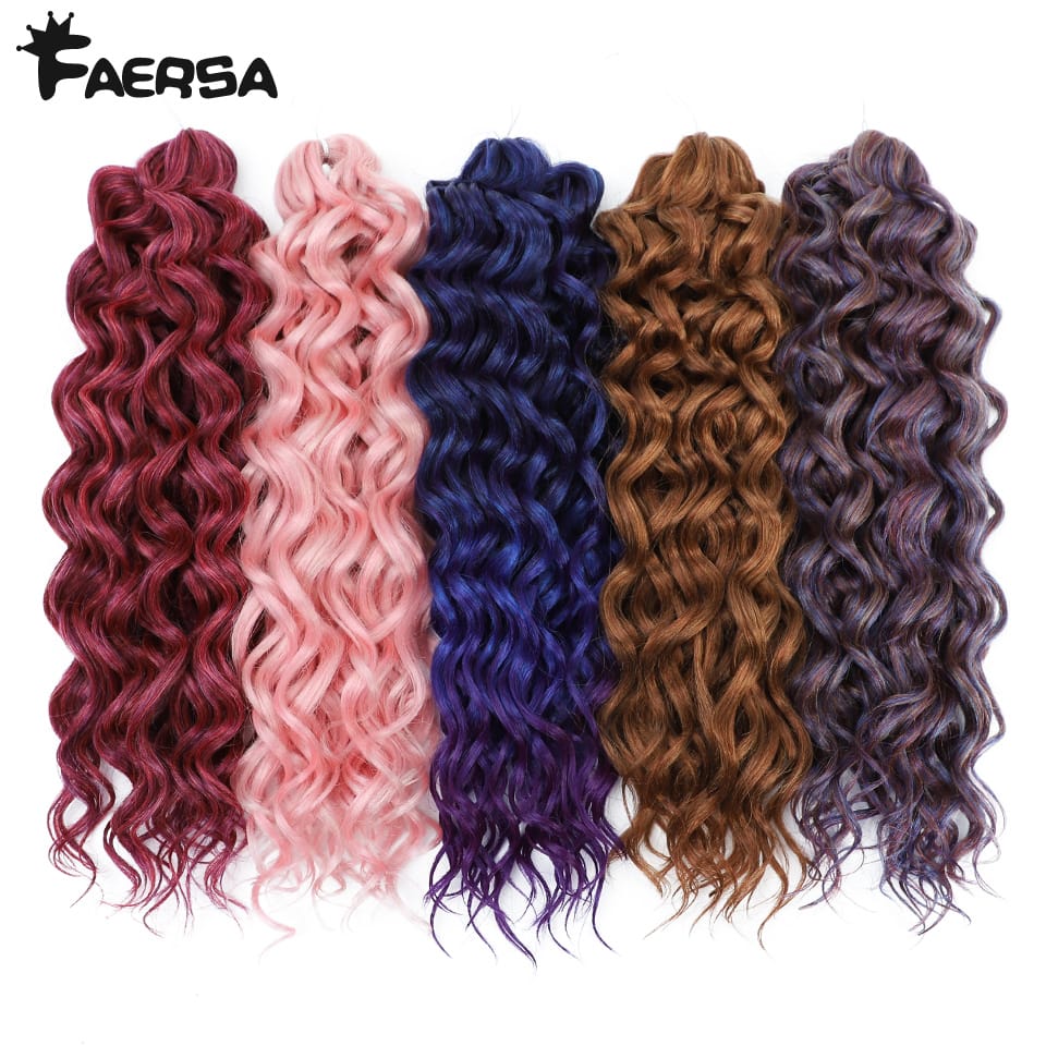 Deep Wavy Twist Crochet Hair Afro Curls Water Wave Crochet Braids Synthetic Curly Braiding Hair Extensions For Women 18 24 Inch