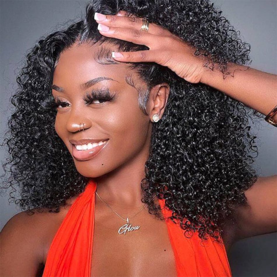 12A Brazilian Kinky Curly Bob Wig Human Hair 13X4 Lace Frontal Wigs 180% Brazilian Water Wave Lace Closure Wigs Cheap Wholesale
