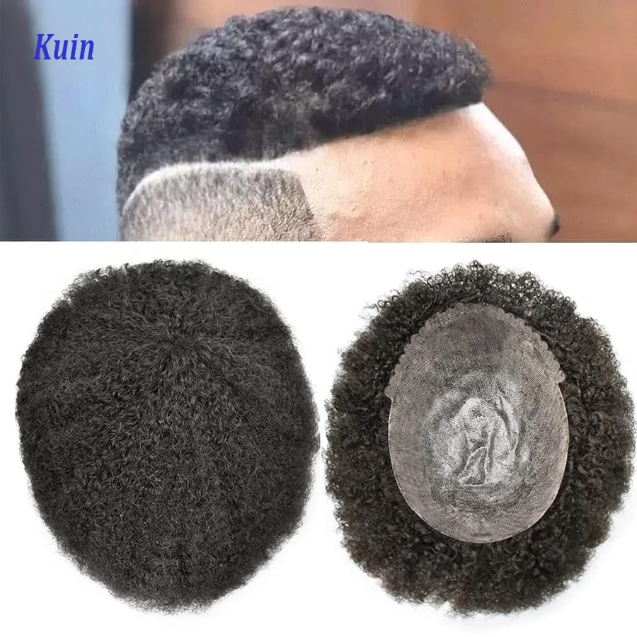 Curly Hair Skin Men Toupee Durable Injection Pu Hair System For Black Men Human Hair Wigs Male Hair Prosthesis Wigs For Man