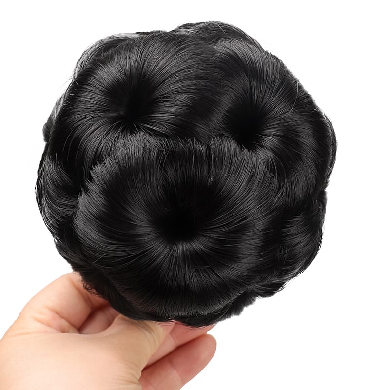 Synthetic Claw Clip In Chignon Fake Hair Chignon Bun Hairpiece Black Brown Blonde Women Curly Chignon Bun Hair