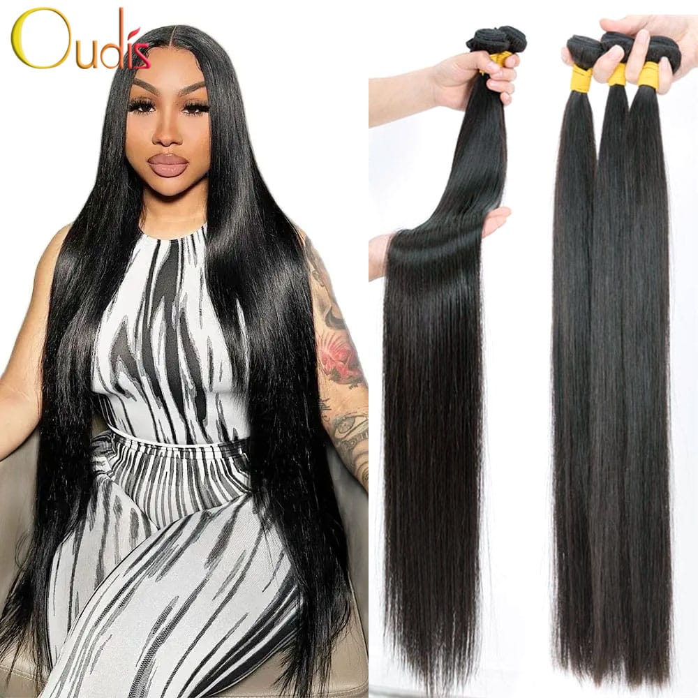 30 32 Inch Human Hair Bundles Bone Straight Human Hair Weave Bundles Brazilian Hair Extensions Bundles Raw Hair 100% Human Hair