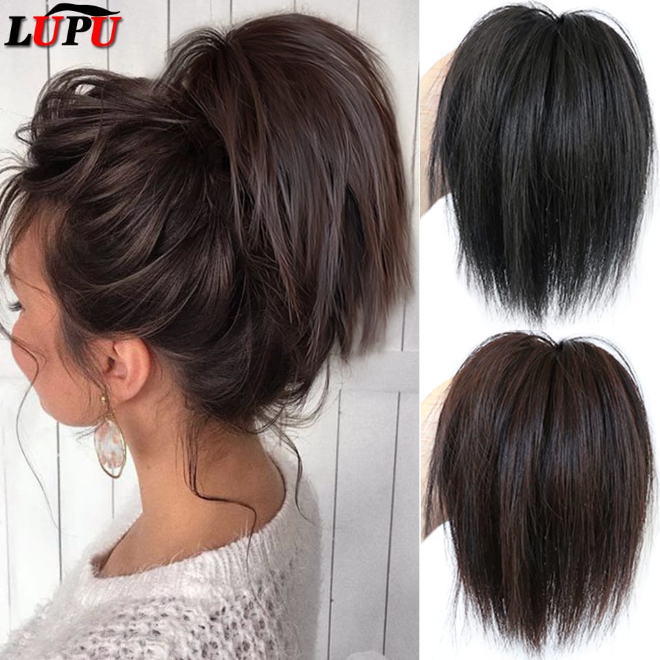LUPU Synthetic Hair Bun Extensions Messy Straight Hair Band Elastic Chignon Scrunchy Wrap Updo False Hair Pieces For Women Hair