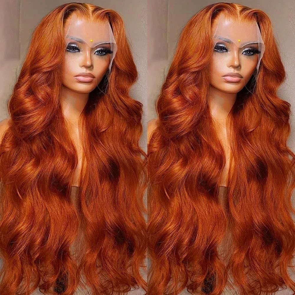 Body Wave 13x4 Orange Ginger Lace Front Wigs Human Hair For Women 13x6 Hd Lace Frontal Wig 4x4 5x5 Closure Human Hair Wig