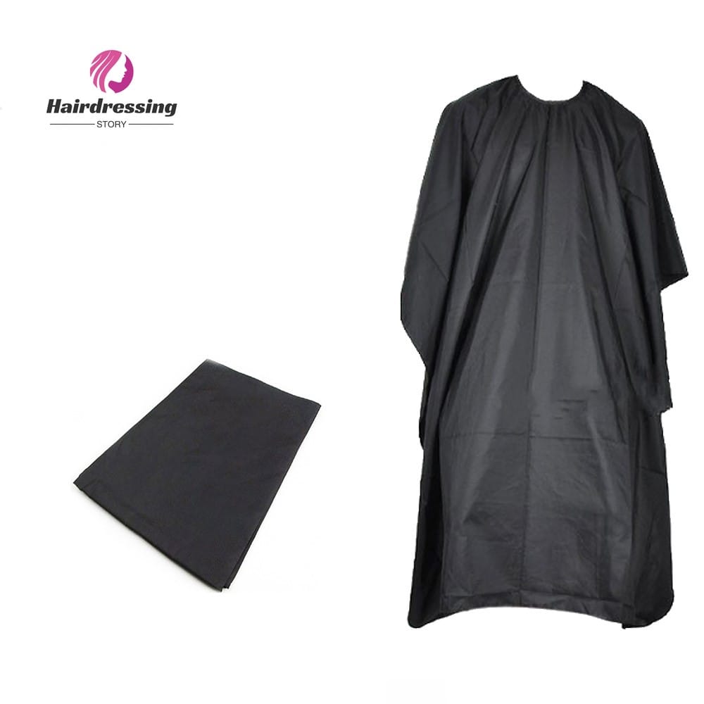 1Pcs Black Hairdressing Cape Professional Hair-Cut Salon Barber Cloth Wrap Protect Gown Apron Waterproof Cutting Gown Hair Cloth