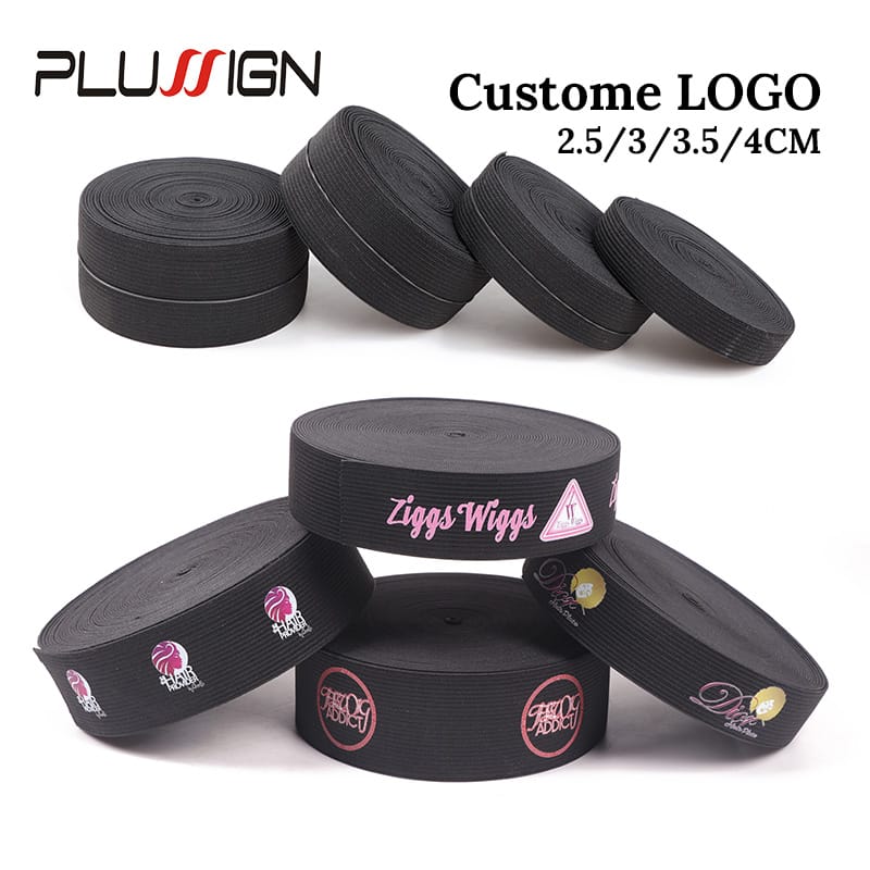 5Meters/Roll Elastic Band For Wigs Custom Logo Strong Thick Wig Strap Hair Ribbon For Cloth Elastic Hair Bands Wig Accessories