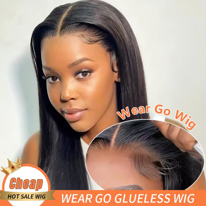 Wear And Go Straight Glueless Preplucked Human Hair Ready To Go 4x6 Swiss Lace Closure Human Hair Wigs For Women 100% On Sale