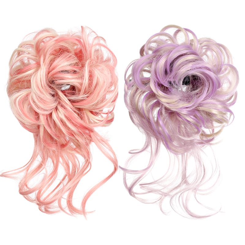 MANWEI Messy Bun Hair Piece Curly Wavy Scrunchies for Women's Wig Hairpiece Synthetic Fake Hair Extensions