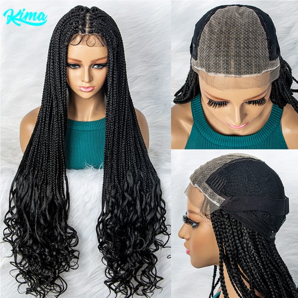 New Arrival Braided Wigs Synthetic Lace Front Wig Braid African With Baby Hair Braided Lace Front Wigs Water Wavy Wigs
