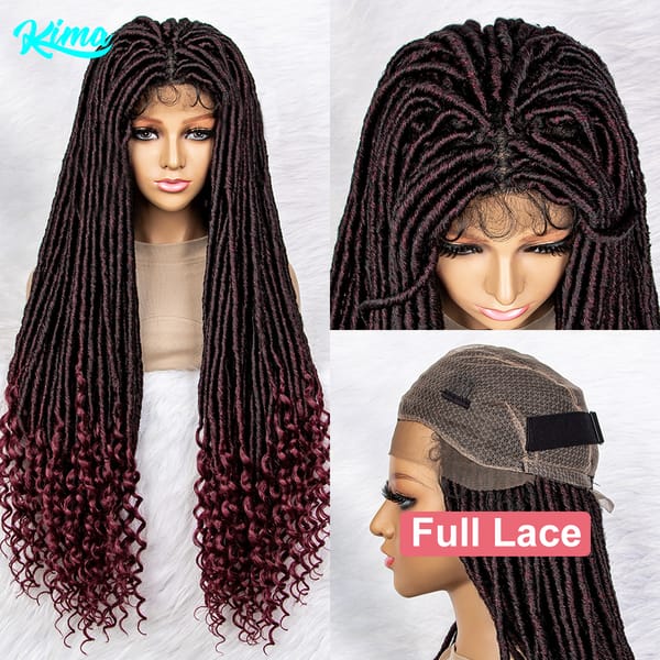 Full Lace Wig Braided Wigs Synthetic Lace Wigs For Black Women Braid 36 Inches Braiding Hair Knotless Box Braids Wigs