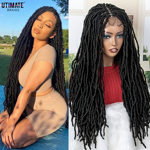 African Long Synthetic Lace Braiding Wig Glueless Ombre Wigs with Baby Hair for Black Women 26 Inches Dreadlock Wigs