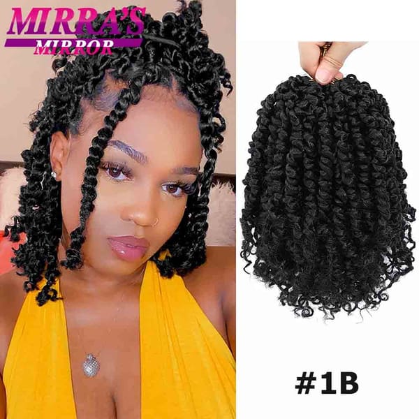 Passion Twist Crochet Hair 6/8/12/18 Inch Short Bob Pre-Looped Crochet Braids For Black Women Synthetic Braiding Hair Extensions